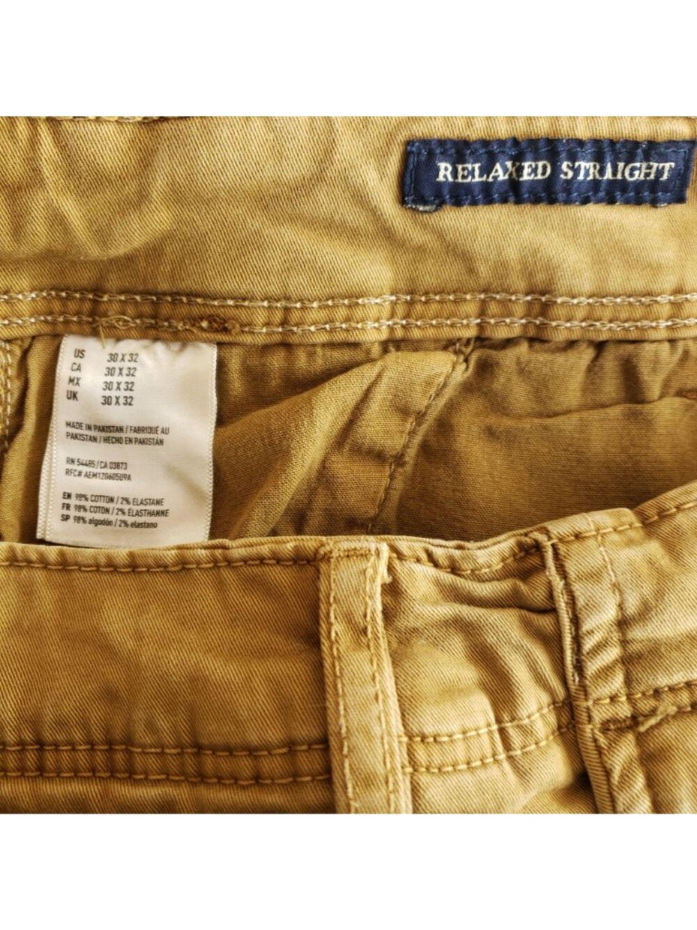 American Eagle Relaxed Straight Pants Men's Size 30/32 Tan Extreme flex - Picture 5 of 7